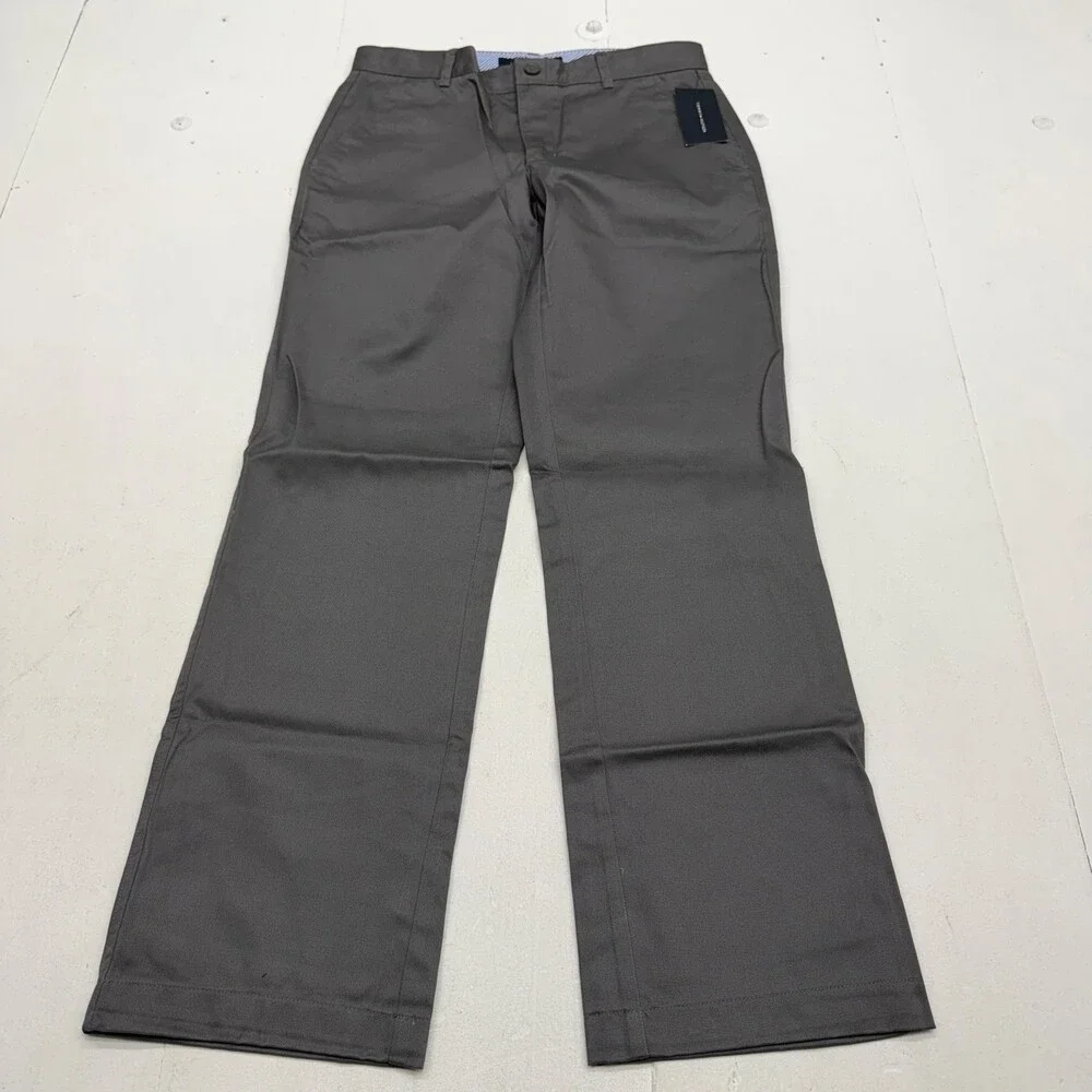 Tommy Hilfiger Pants Boys 16 Gray Straight Twill Adjustable Waist School Uniform